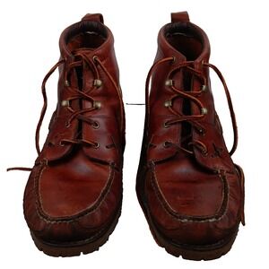 Vintage Polo Sport Ralph Lauren Boots Mens Size 13 D Brown Leather Lace Up Shoes